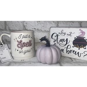 I PUT A SPELL ON YOU Coffee Tea Mug Cup Ceramic White & Soft Pink 20 Oz NEW -
